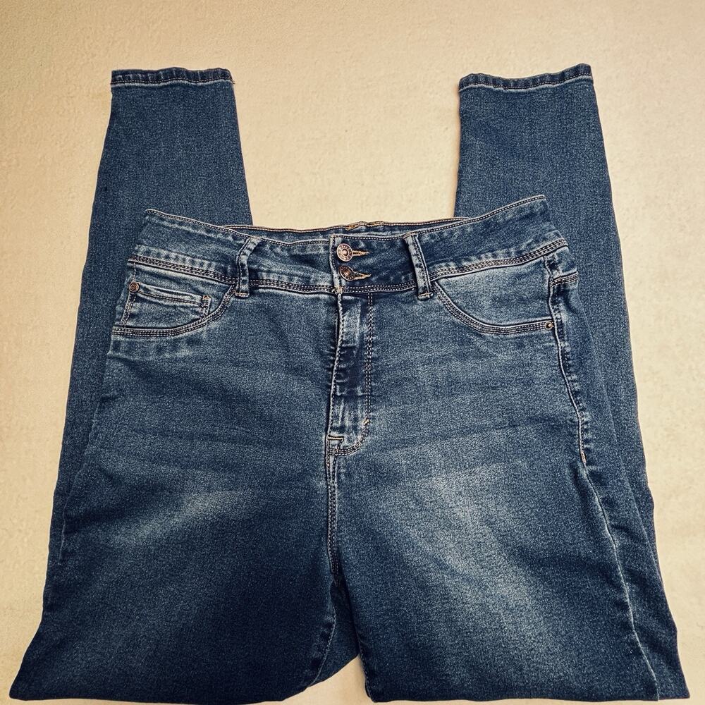 CURVE appeal Women's Blue 14/32 High Rise Skinny Stretch Denim Jeans